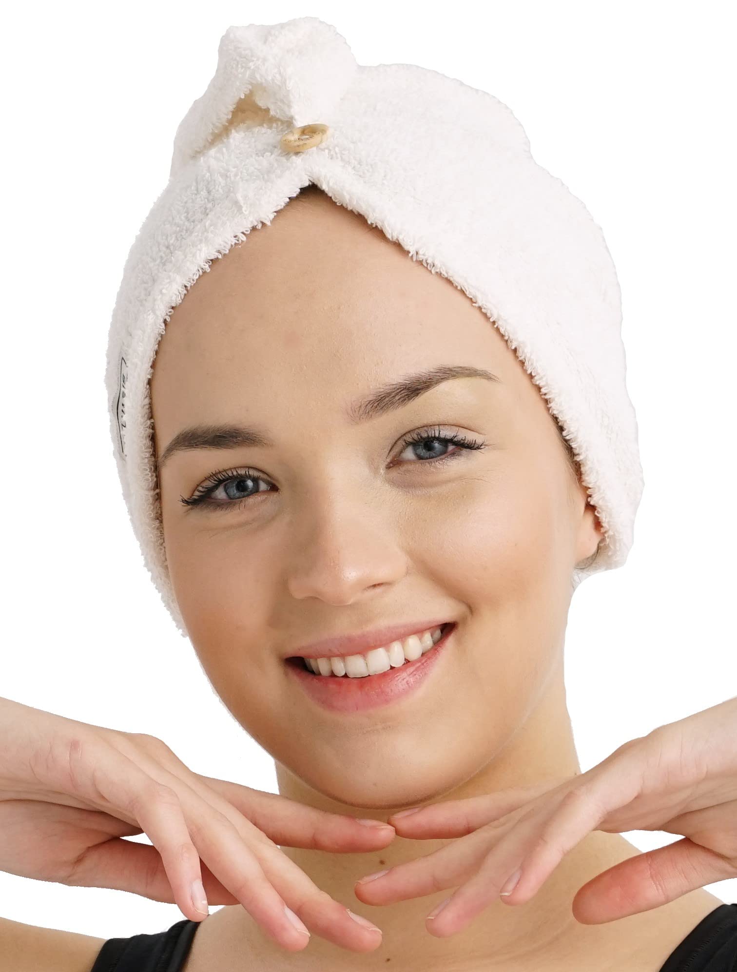 Gelvaris Premium Cotton Hair Towel Wrap for Women - Ultra Absorbent, Lightweight & Soft Hair Turban for Wet & Long Hair - Quick Dry Hair Towel Wrap for Shower, Bath & Salon Use - Not Microfiber
