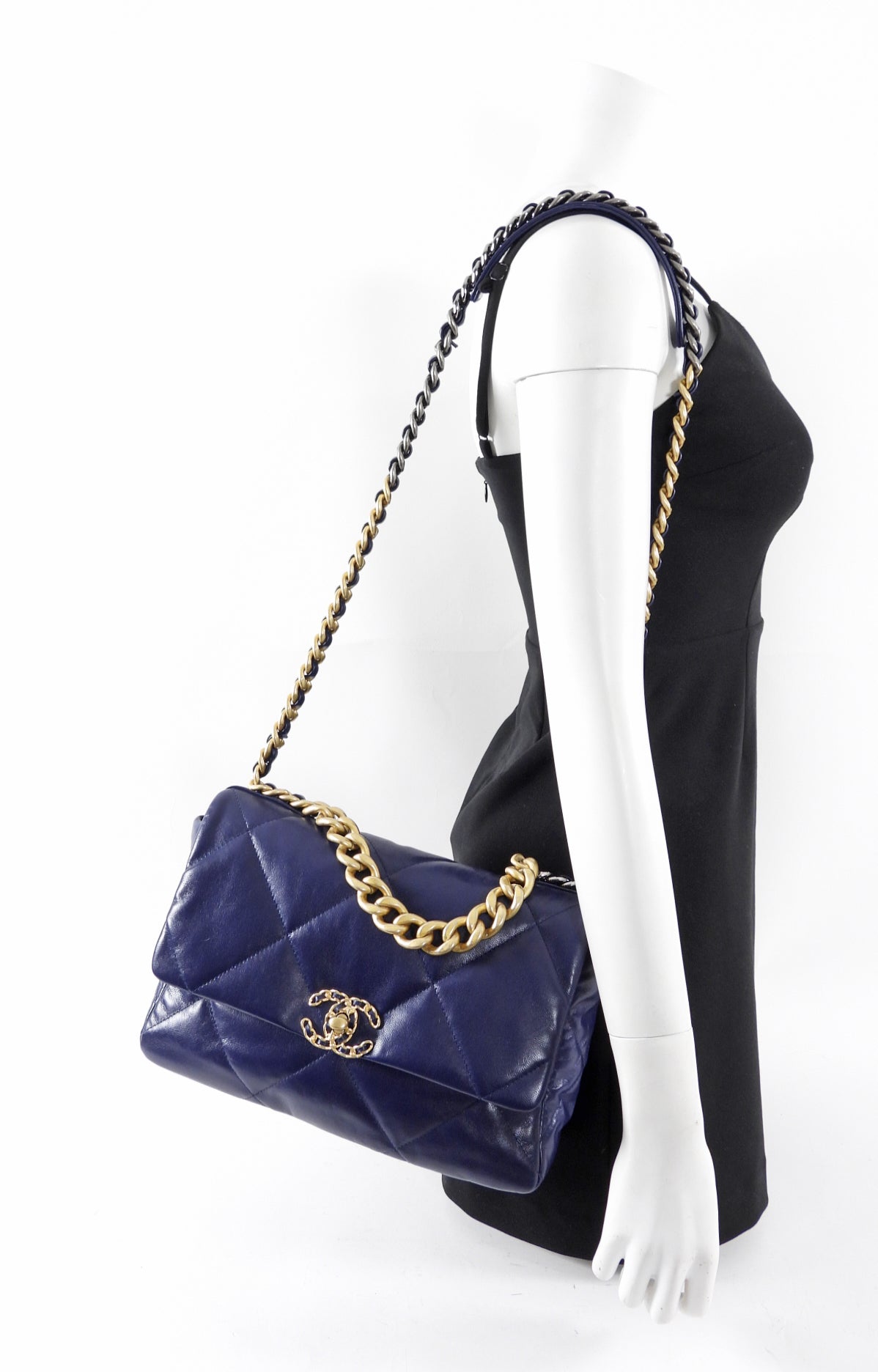 Chanel 19 Large Dark Purple Quilted Leather Flap Bag - Luxury Designer Handbag for Women, Perfect for Evening Events & Special Occasions