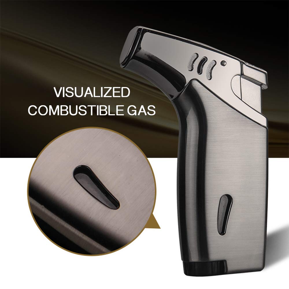 Windproof Butane Turbo Lighter - Refillable Blow Torch for Kitchen & Outdoor