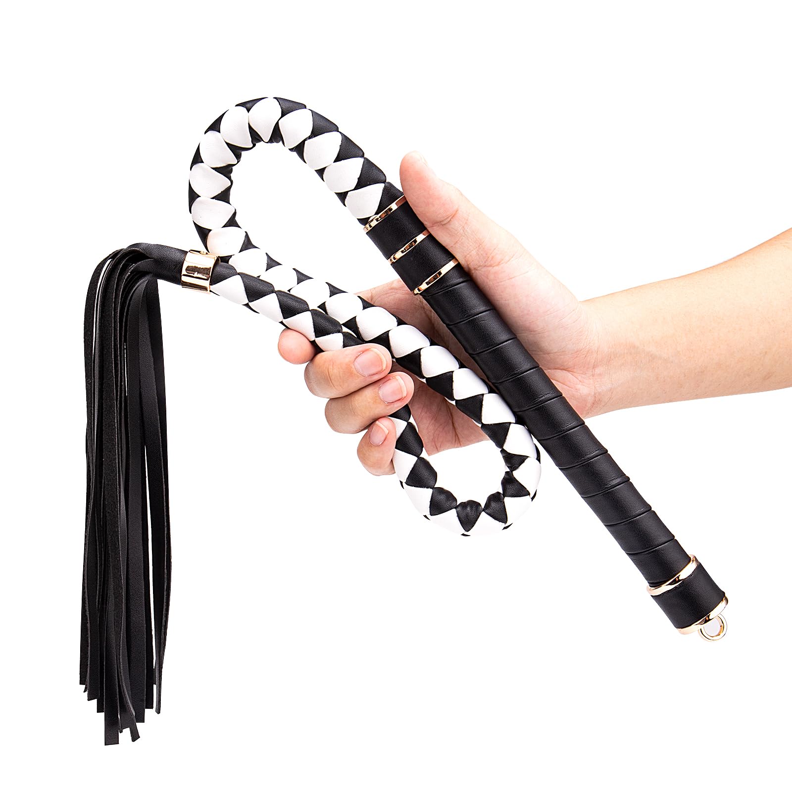 Premium SM Leather Restraint Bondage Set for Couples - BDSM Role Play Kit with Training Whip & Teaser for Spanking, Flirting & Sensual Play - Perfect for Bedroom Bondage, Adult Games & Kinky Couples Night