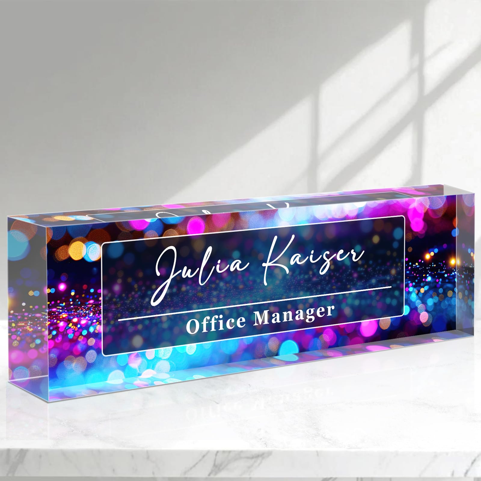 Personalized Acrylic Desk Name Plate - Custom Office Decor for Women, Employee Appreciation Gifts for Boss, Nurse, Manager - Perfect for Office Organization & Professional Workspace Decor