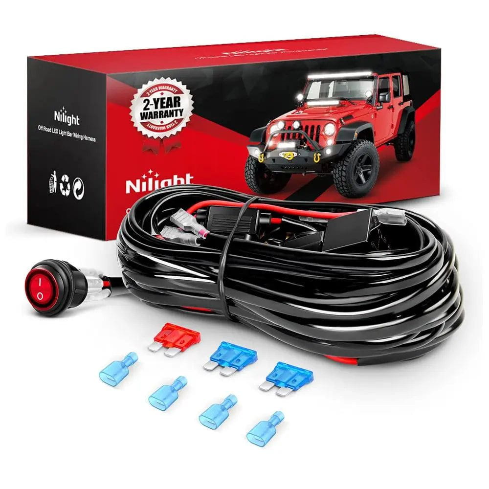 16AWG Aluminum Wire Harness Kit with 12V 3-Pin Switch, 3 Fuses & 4 Spade Connectors - Perfect for Automotive, Marine, and DIY Electrical Projects