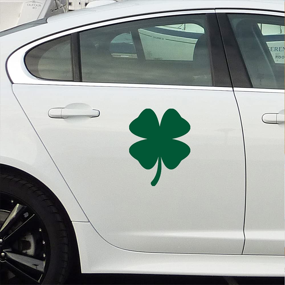 Premium Waterproof Vinyl Decal Stickers - Set of 2 Four Leaf Clover (Green) for Laptop, Phone, Helmet, Car Window, Bumper, Mug, Cup, Door & Wall Decor | Perfect for St. Patrick's Day Gifts, Irish-Themed Parties & DIY Home Decoration