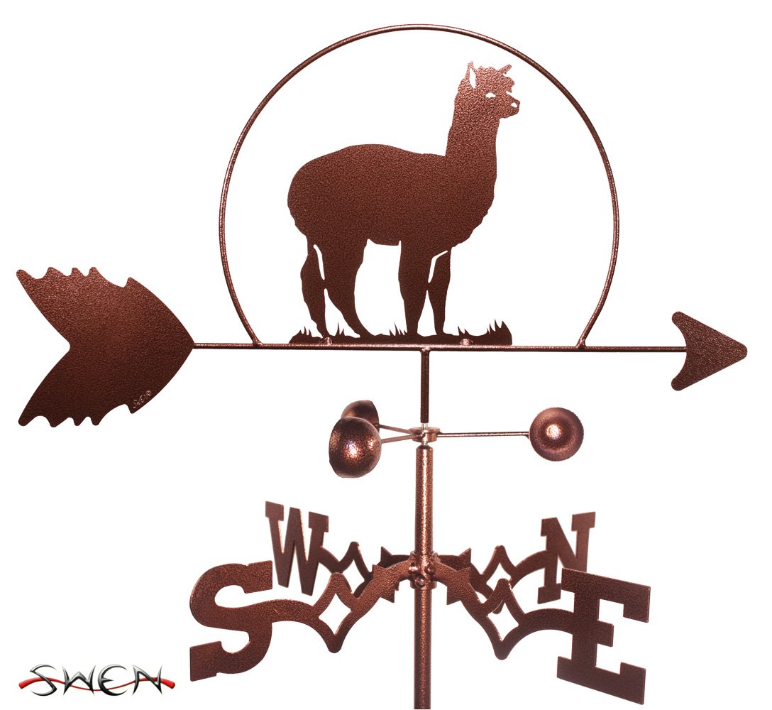 Handmade Alpaca Garden Stake Weathervane - Rustic Outdoor Decor for Yard, Patio & Garden - Unique Farmhouse Style Wind Indicator for Home & Farm Use