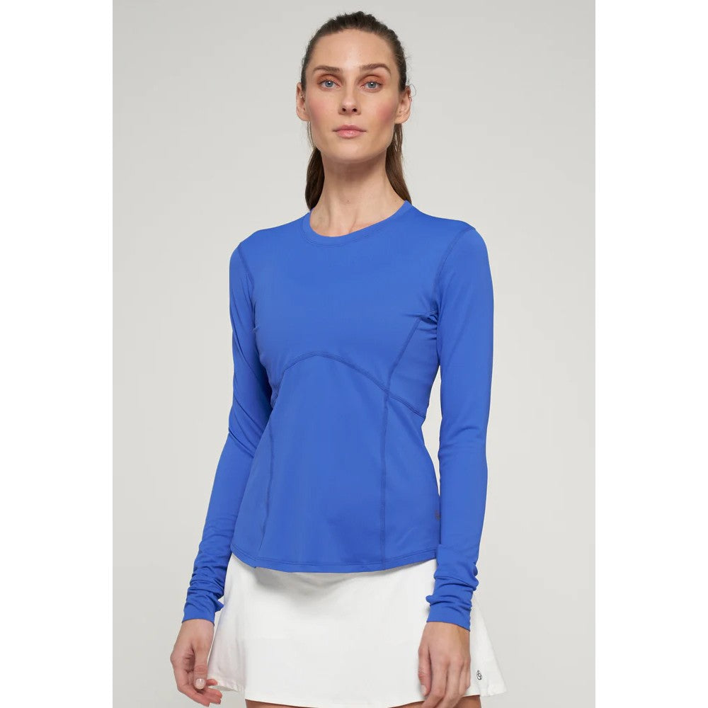 Lija Women's Hot Shot Titan Long Sleeve Top - Royal Blue Workout Shirt for Yoga, Running & Gym | Moisture Wicking & Breathable Activewear