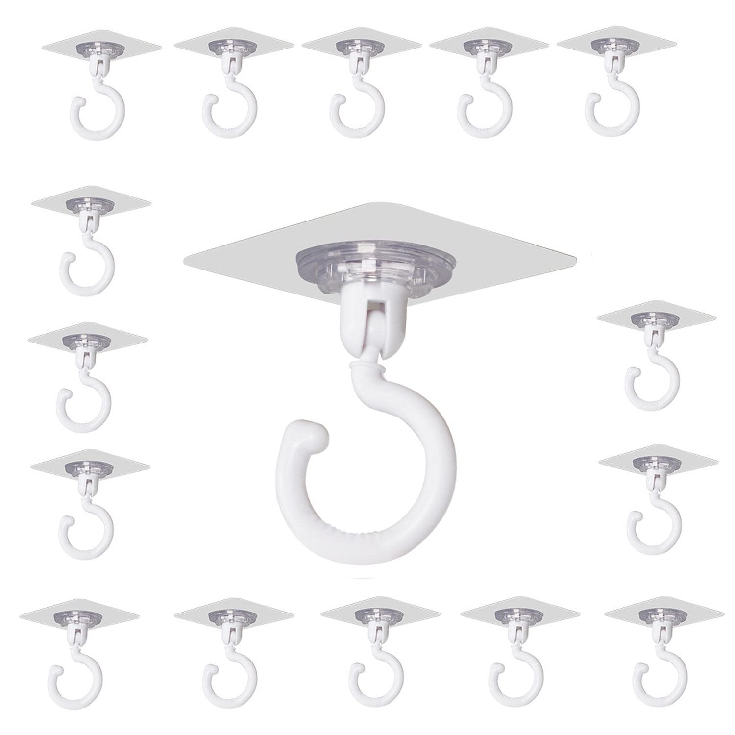 360 Degree Rotating Wall Hooks - JINYISI No Trace Strong Adhesive Hooks for Ceiling Mosquito Nets, Fans & Home Decor - Damage-Free Hanging Solution for Bedrooms, Living Rooms & Outdoor Use