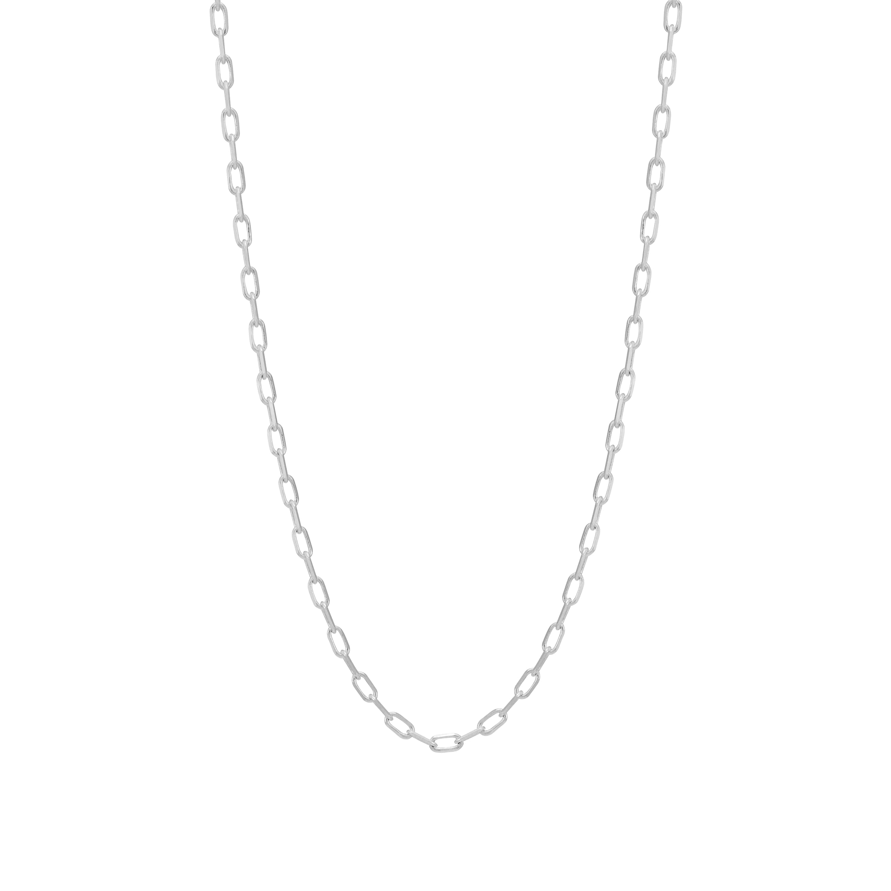 Sterling Silver Plated Oval Chain Necklace Eb5285S - Elegant & Durable Jewelry for Women, Perfect for Parties, Weddings & Everyday Wear