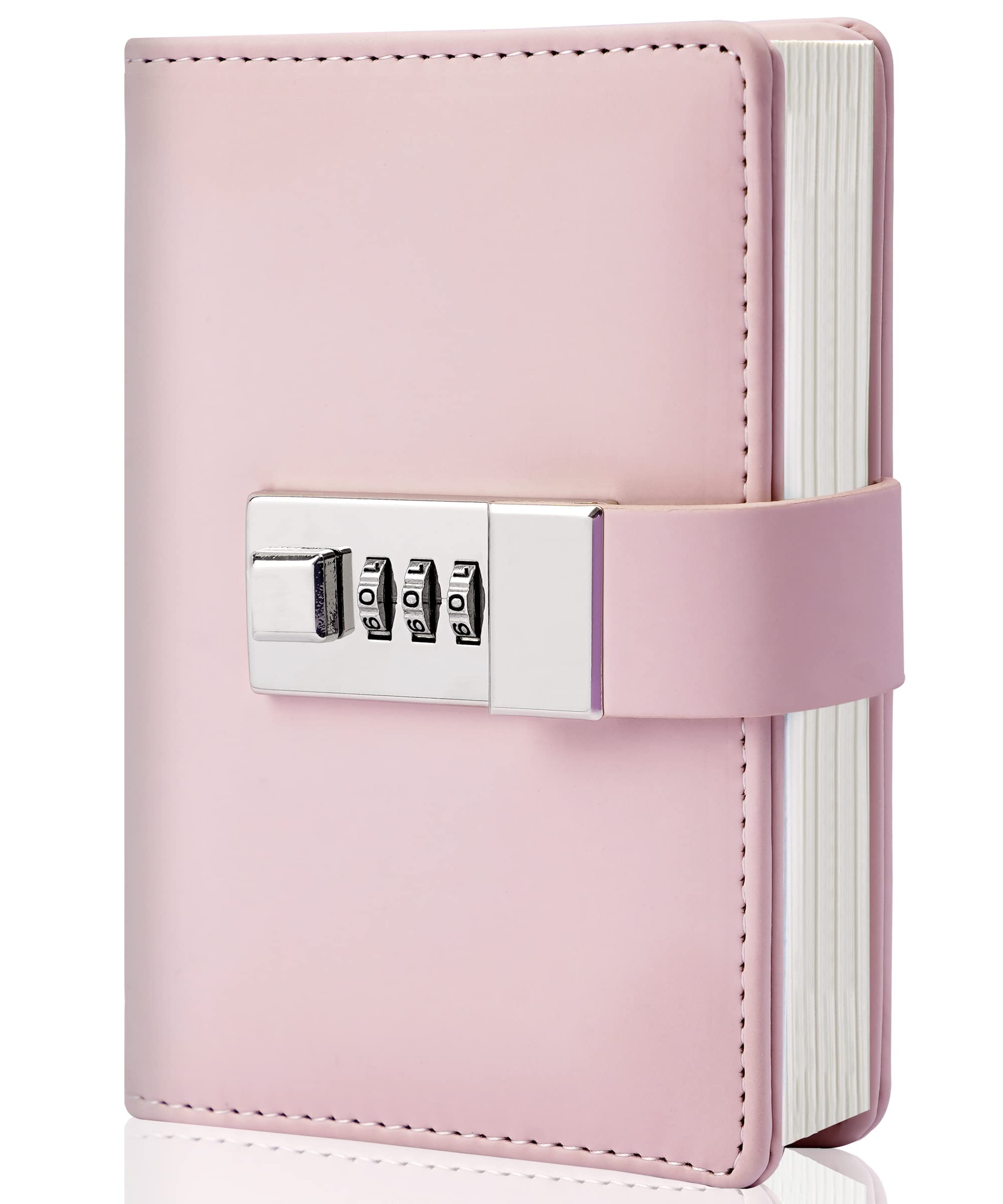 CAGIE Locking Diary Journal with Combination Lock - Personal Secret Diary for Girls, Women & Adults - Travel Writing Notebook in Macaron Pink - Perfect for Journaling, Note Taking & Gift Giving