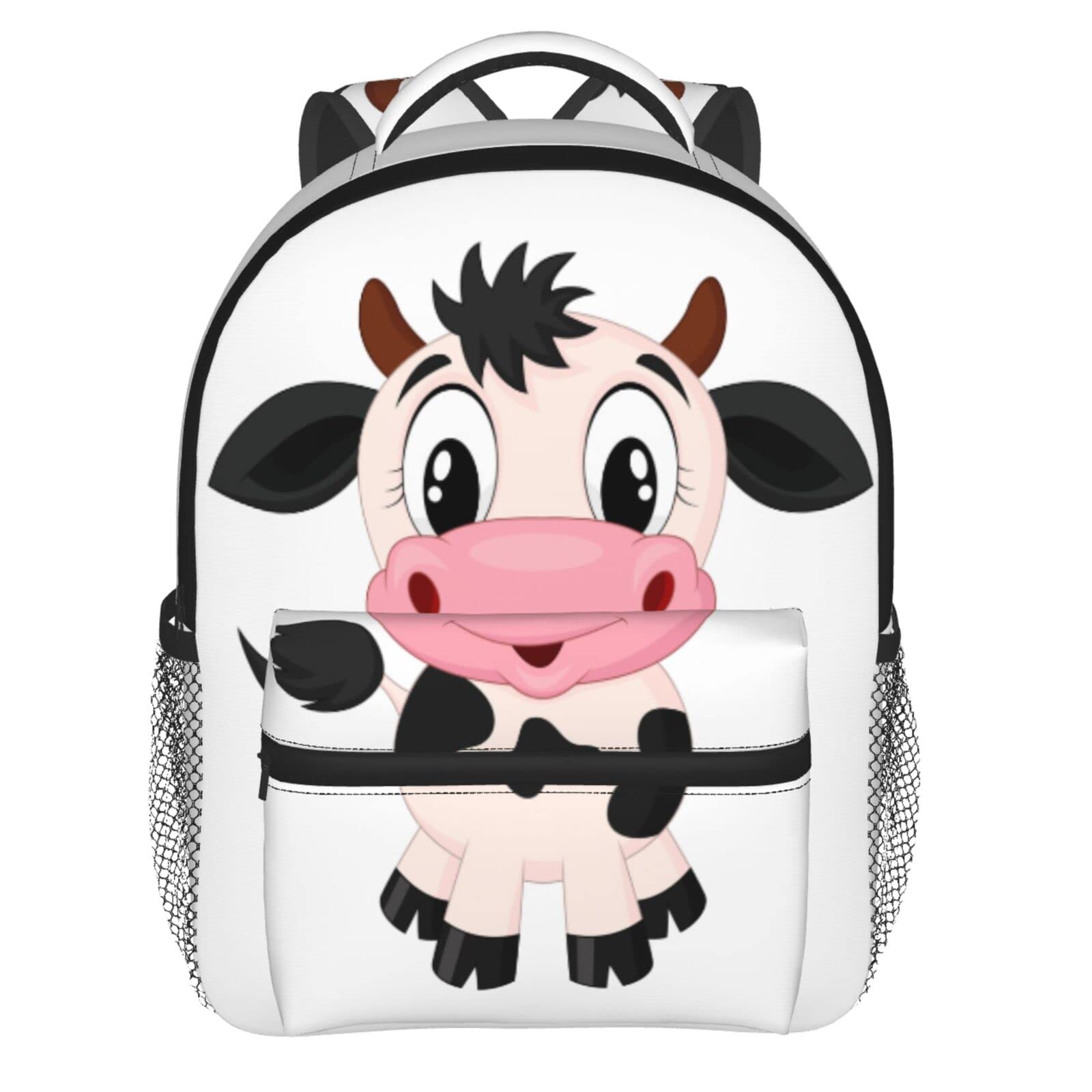 Preler DIY Cartoon Milk Cow Toddler Backpack for Boys & Girls - Lightweight Waterproof Preschool & Kindergarten Backpack with Chest Clip - Perfect for School, Travel & Daily Use
