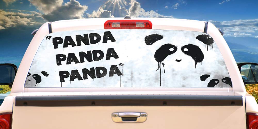 SignMission Panda Paint Rear Window Vinyl Decal - HD Graphics for Full Size Trucks | Professional Grade Weatherproof Material | Universal Fit | Made in USA | Perfect for Truck Enthusiasts & Custom Vehicle Styling