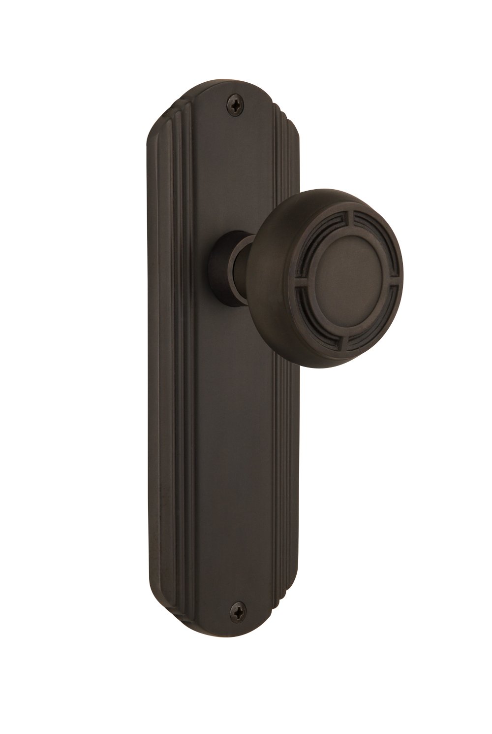 Vintage Mission Style Deco Plate with Knob - Oil Rubbed Bronze Single Dummy Door Plate - Perfect for Farmhouse, Cottage & Retro Home Decor