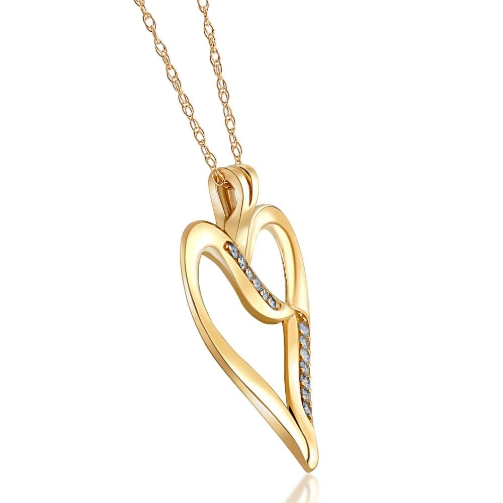 18K White/Yellow/Rose Gold Diamond Heart Pendant Necklace - Elegant Gift for Women, Valentine's Day, Anniversary & Special Occasions