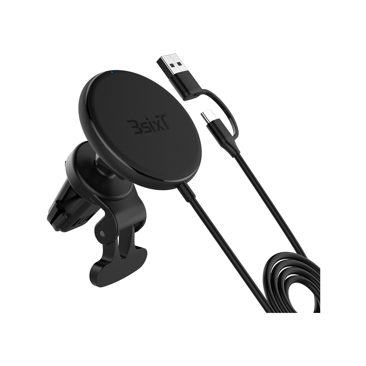 3sixT Magnetic Wireless Car Vent Mount 15W Fast Charger - Secure Phone Holder for iPhone, Samsung & Android - Perfect for Commuting, Road Trips & GPS Navigation