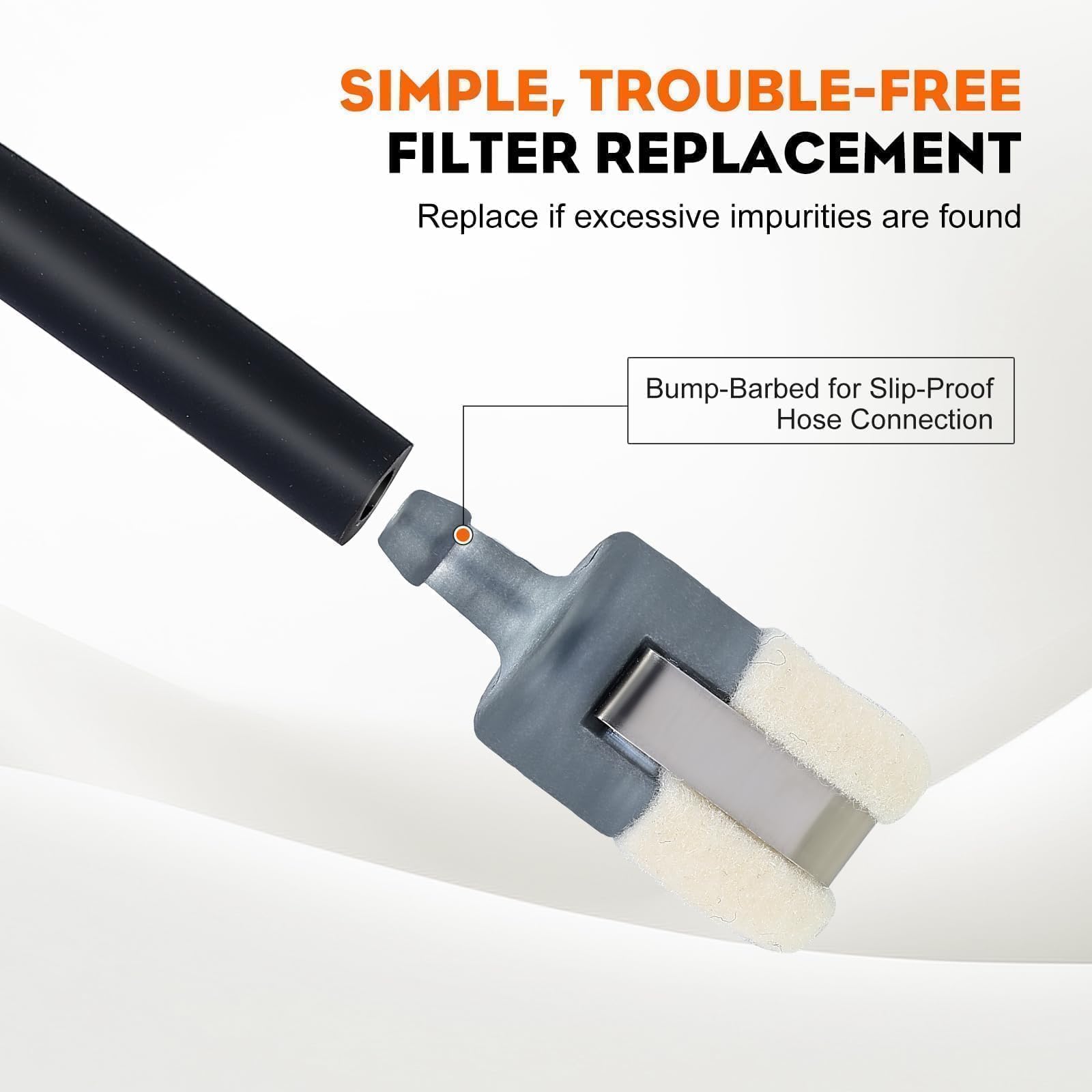 HIPA Echo SRM 225 Fuel Filter +537052301 Fuel Line Hose Tube Replacement Kit for Husqvarna Honda GX22 GX25 GX31 GX35 Rototiller String Trimmer Blower Brush Cutter - Includes Walbro Primer Bulb 188-12 & 188-12-1 - Perfect for Tune-Ups & Engine Maintenance