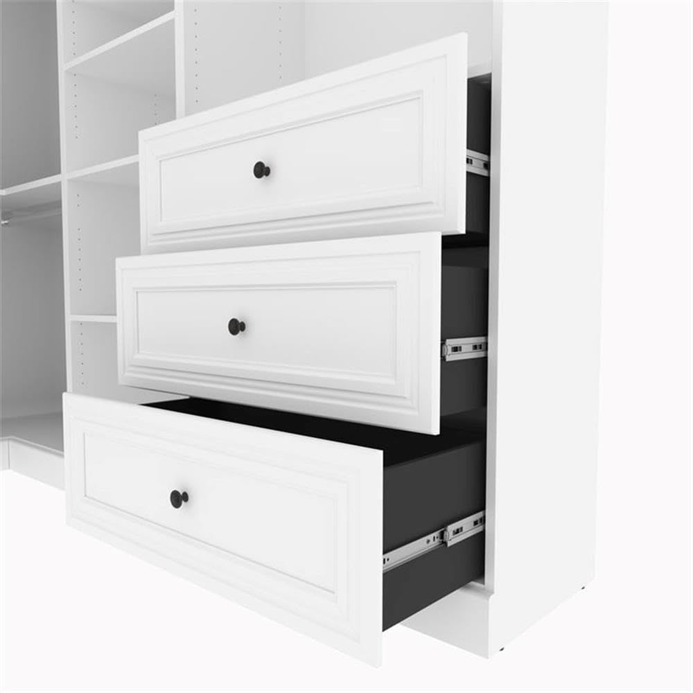 Atlin Designs Transitional Wood Full Murphy Bed with Nightstand in Bark Gray/White - Space Saving Wall Bed for Small Apartments, Guest Rooms & Home Offices