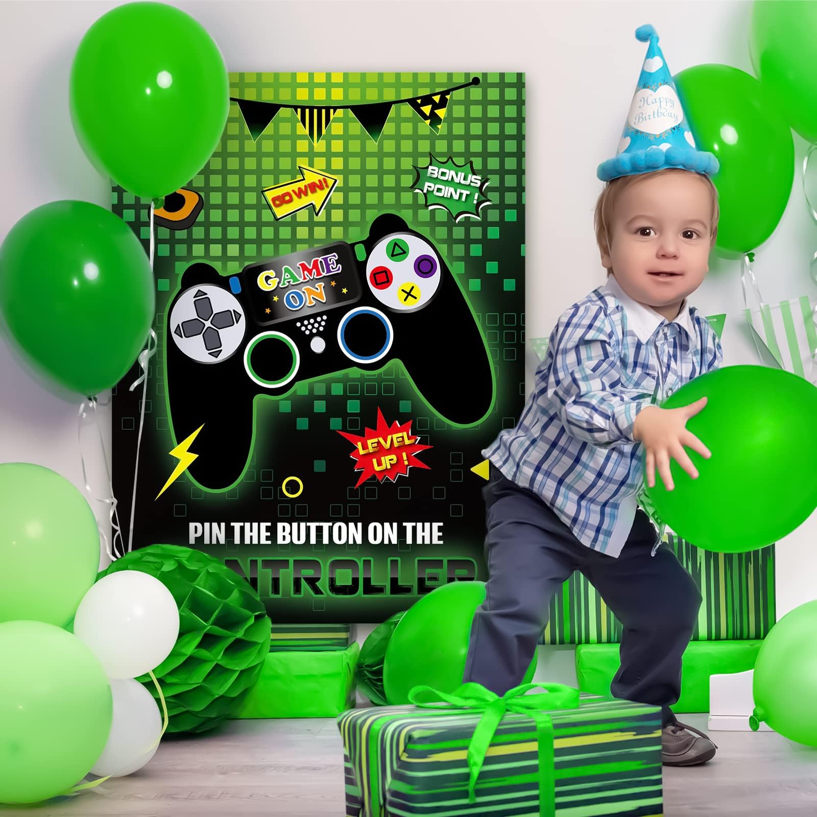 WERNNSAI Pin The Button Video Game Party Game - 21