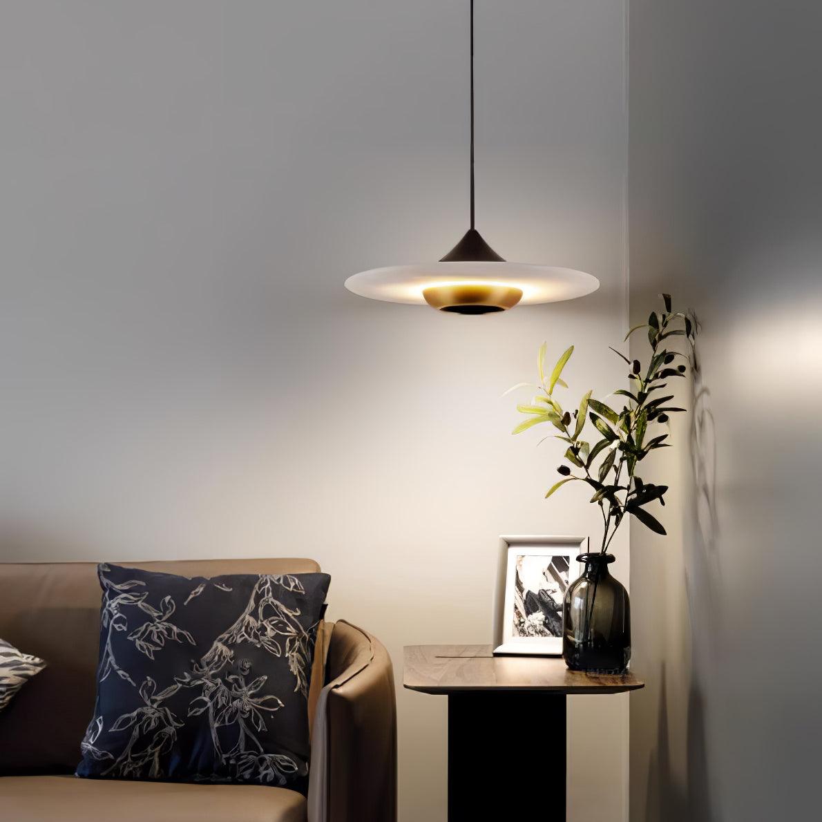 Modern UFO Flying Saucer Marble Pendant Light - Elegant Hanging Ceiling Lamp for Living Room, Dining Room, and Bedroom Decor