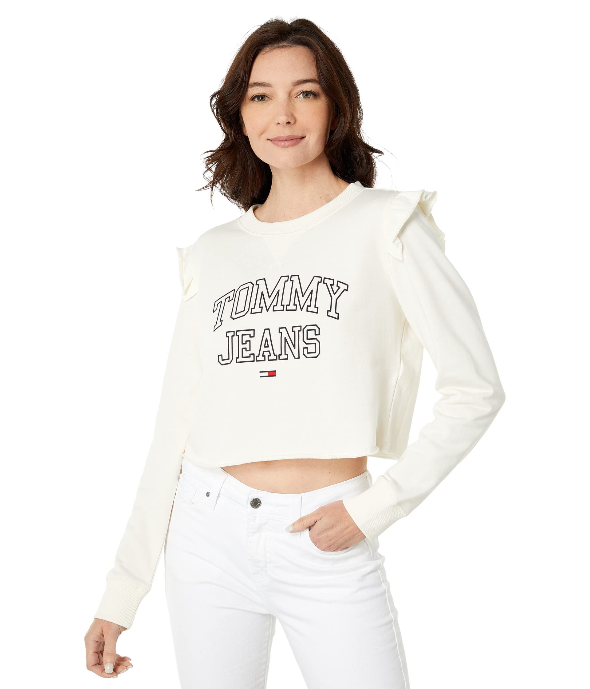 Tommy Hilfiger Women's Classic Crewneck Sweatshirt | Soft Cotton Pullover | Casual Comfort Wear for Everyday & Lounge | Perfect for Fall & Winter Outfits