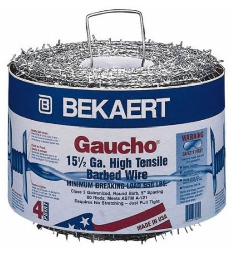 BEKAERT 118293 High Tensile Barbed Wire - 4 Point Galvanized Steel Fence Wire for Farm, Ranch & Security Barriers | Heavy Duty Livestock Fencing & Property Protection
