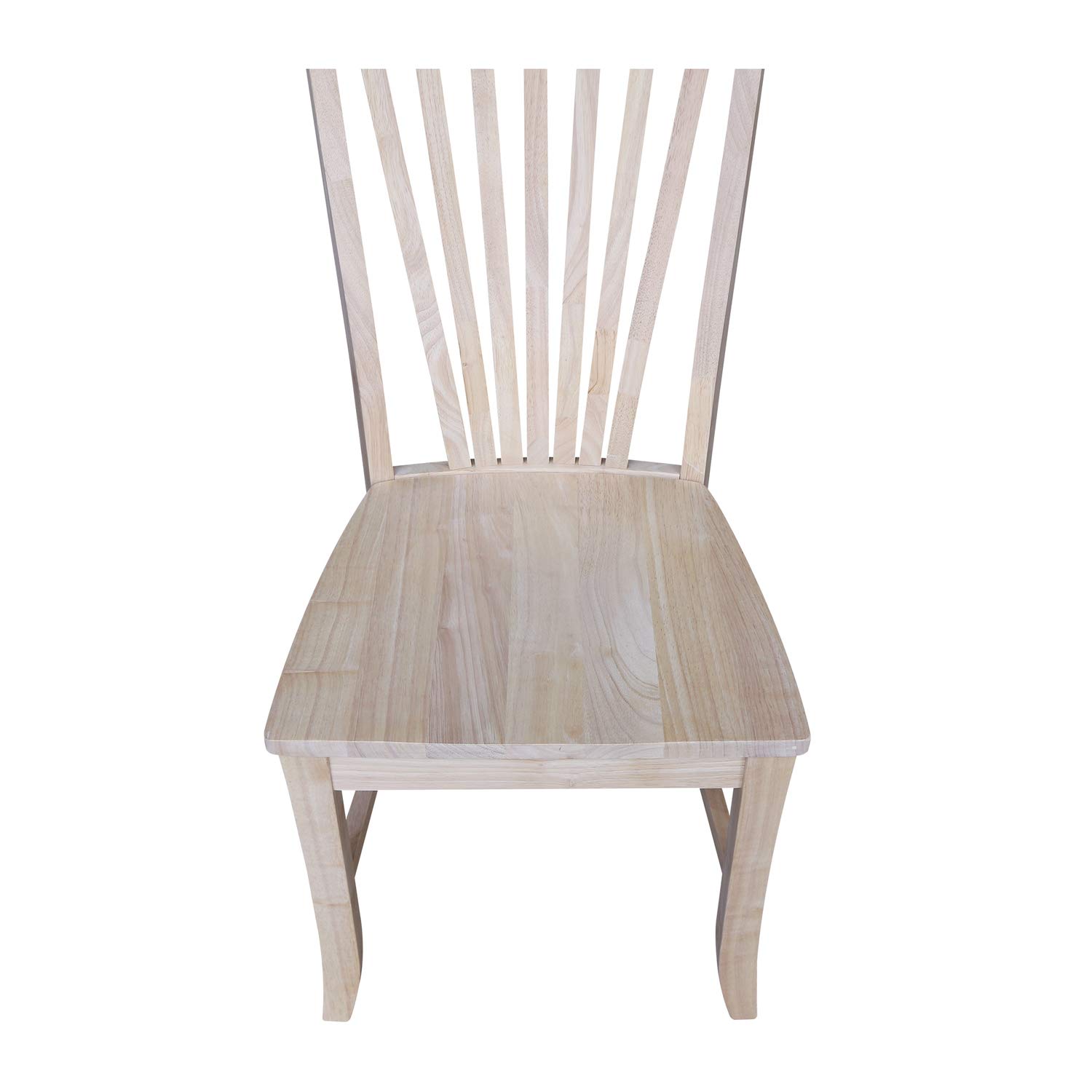 IC International Concepts Amanda Wooden Dining Chairs, Set of 2 - Solid Wood Unfinished Chairs for Kitchen, Dining Room, Office & Home Decor - Sturdy & Durable Seating Furniture for Everyday Use