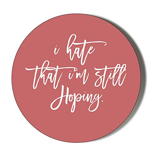 Inspirational Quotes Handheld Makeup Mirror - 58mm Compact Mirror with Motivational Saying 'I Hate That I'm Still Hoping' | Perfect for Home Vanity, Travel & Daily Encouragement