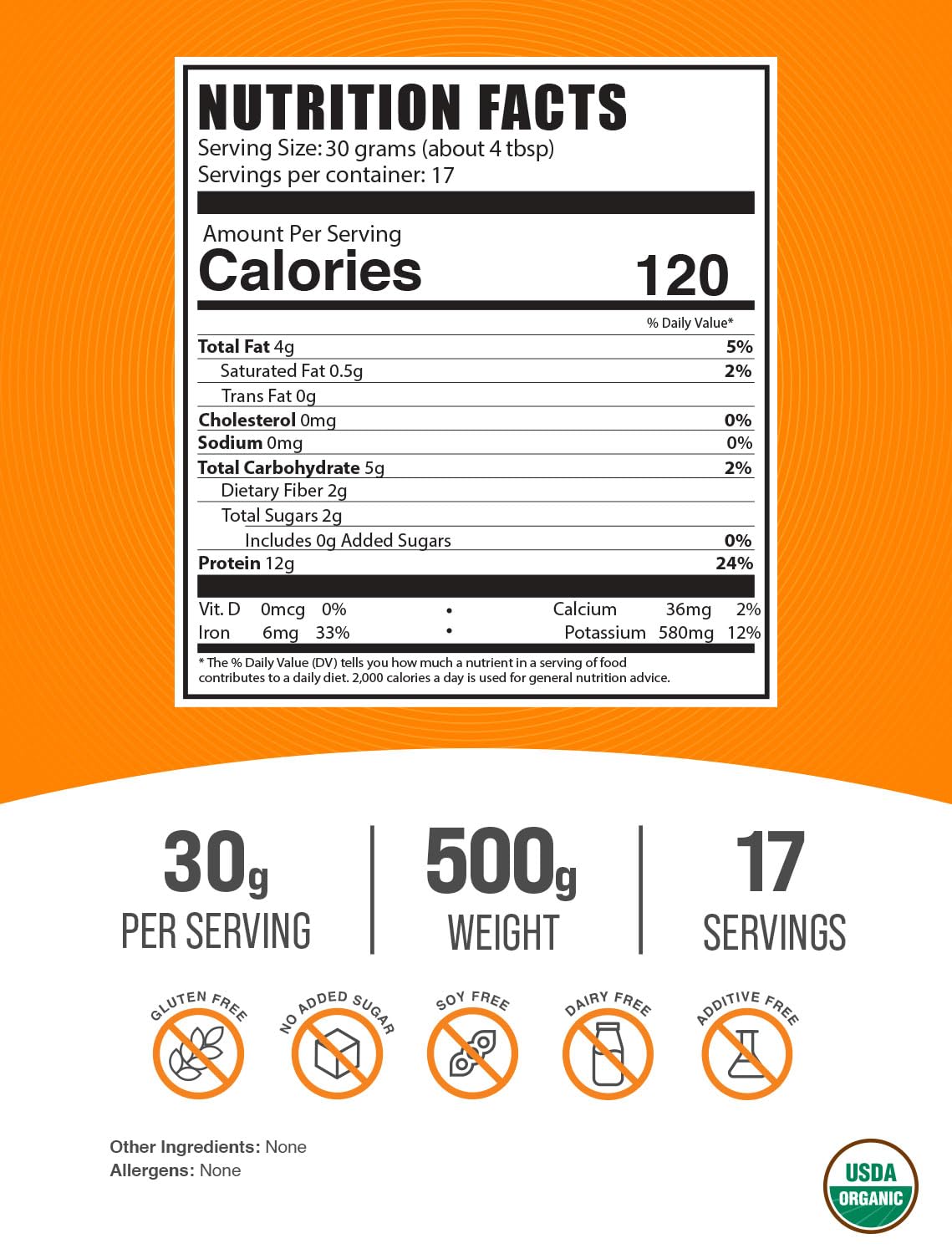 Organic Hemp Seed Protein Powder by BulkSupplements - Vegan, Unsweetened Superfood Supplement (500g/1.1lb) for Smoothies, Baking & Post-Workout Recovery