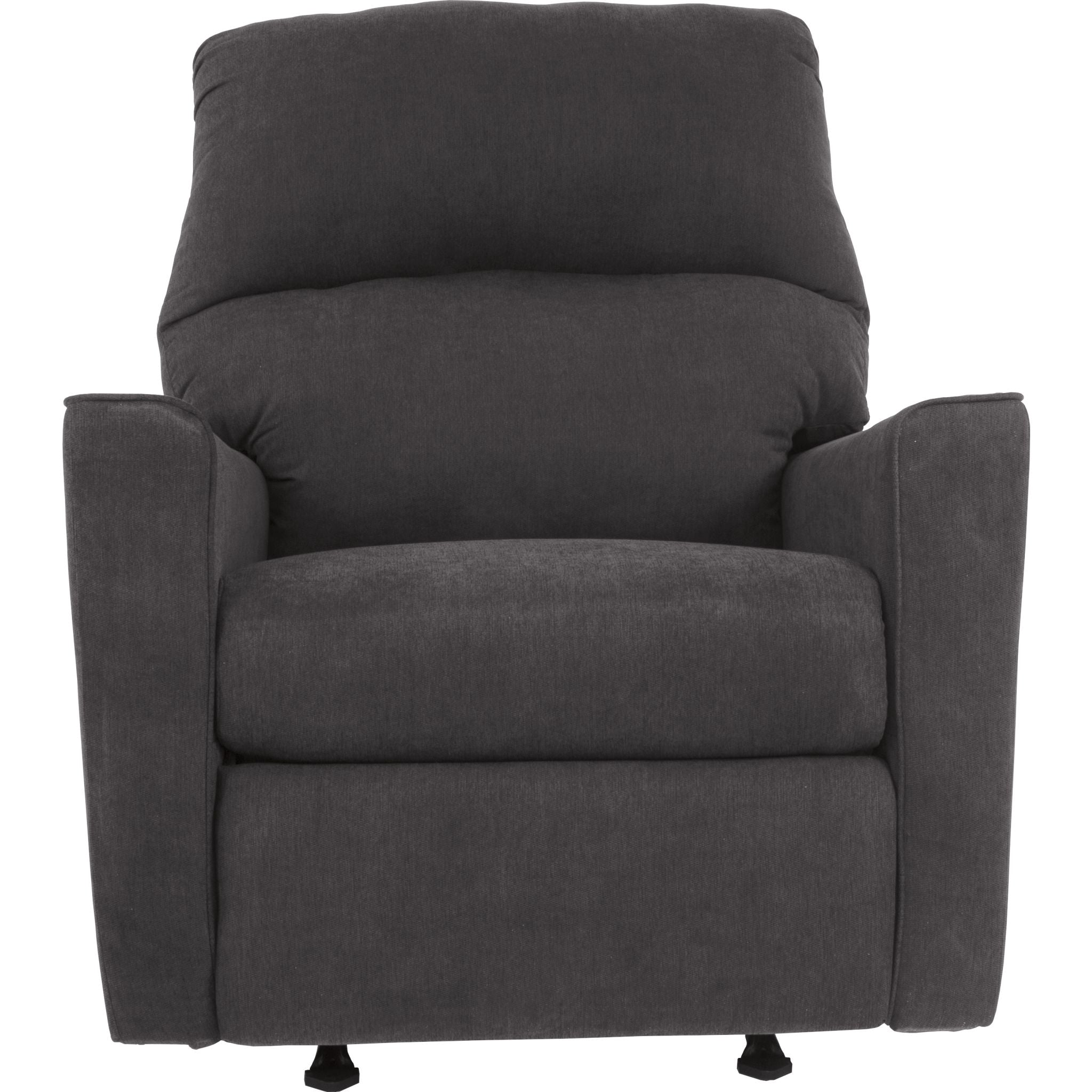 Alenya Rocker Recliner Chair - Premium PU Leather, Ergonomic Design, 360° Swivel & Glider, Charcoal Gray - Perfect for Living Room, Nursery & Home Theater Relaxation