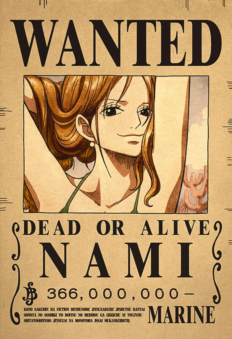 One Piece Bounty Wanted Sticker Posters - Anime Wall Decor for Bedroom, Office & Game Room - Perfect for Fans & Collectors