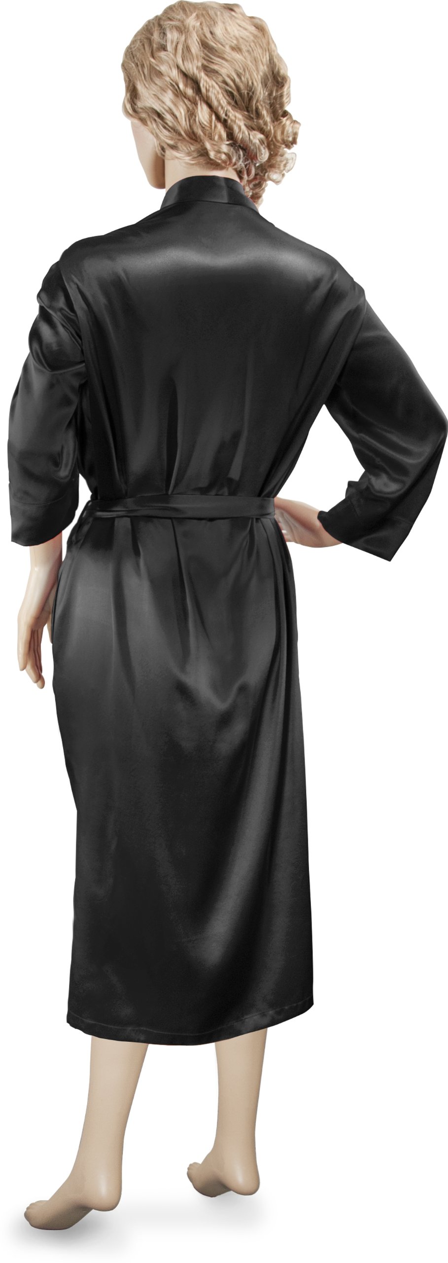 Premium Soft Slkb Robe for Women & Men - Medium/Large Size - Cozy Black Bathrobe - Perfect for Spa, Lounge & Relaxation at Home