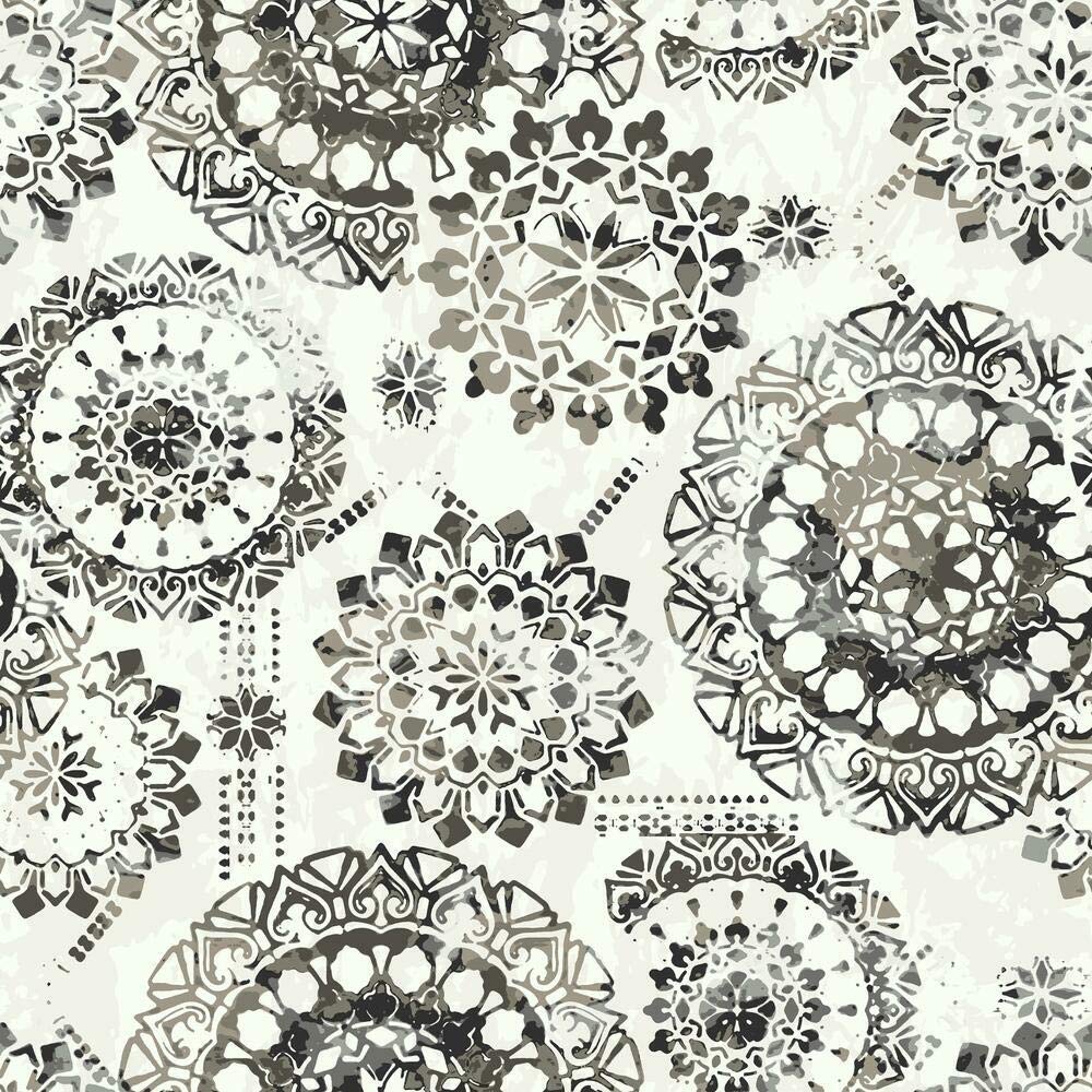 RoomMates Bohemian Medallion Peel and Stick Wallpaper - Self-Adhesive Removable Wall Decor for Bedroom, Living Room & Nursery - Easy DIY Home Decoration