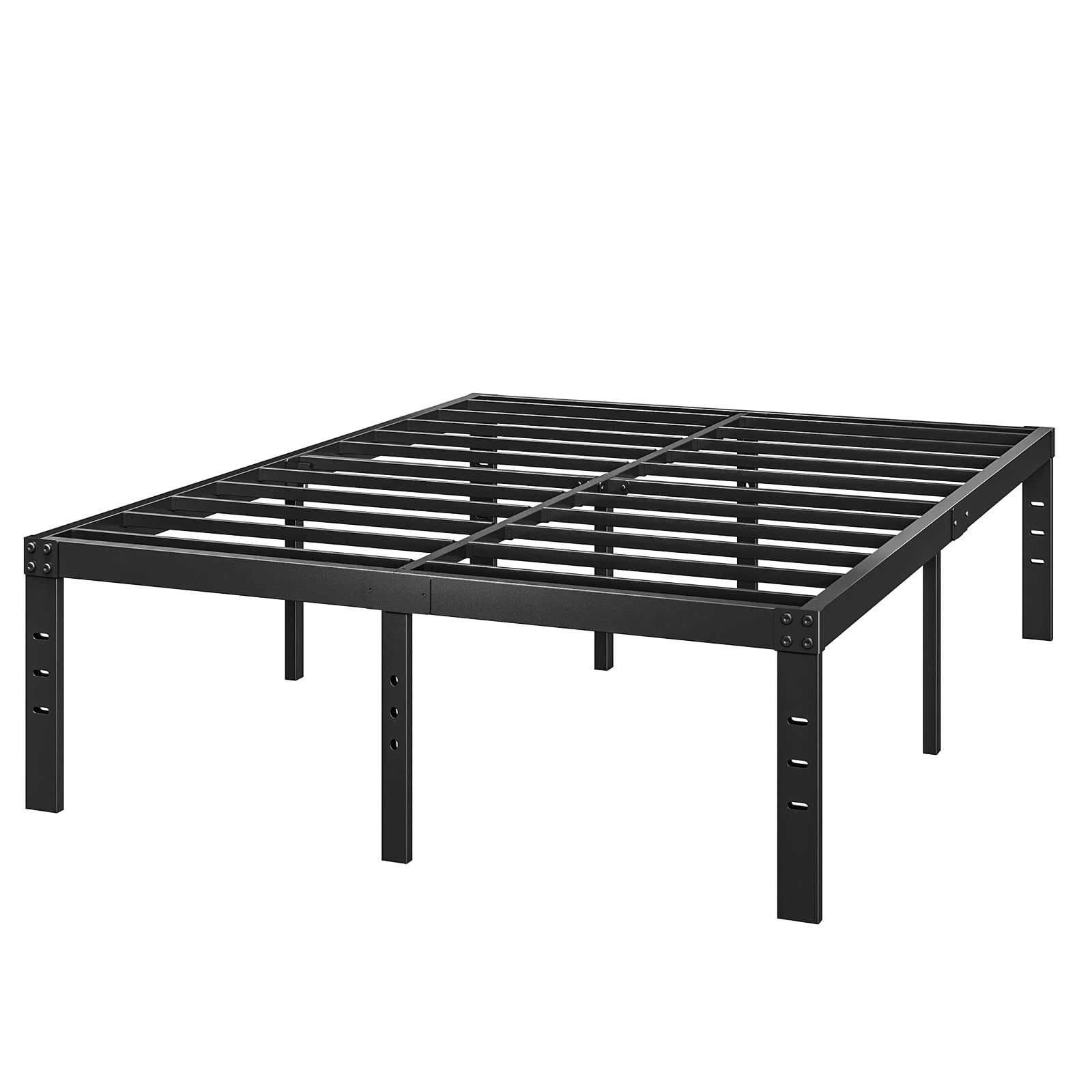 COMASACH 16 Inch Heavy Duty Queen Size Bed Frame - 3500 lbs Capacity, Sturdy Metal Slats Platform (No Box Spring Needed), Easy Assembly, Noise-Free & Non-Slip Design with Under Bed Storage - Perfect for Small Spaces, Guest Rooms & Modern Bedrooms
