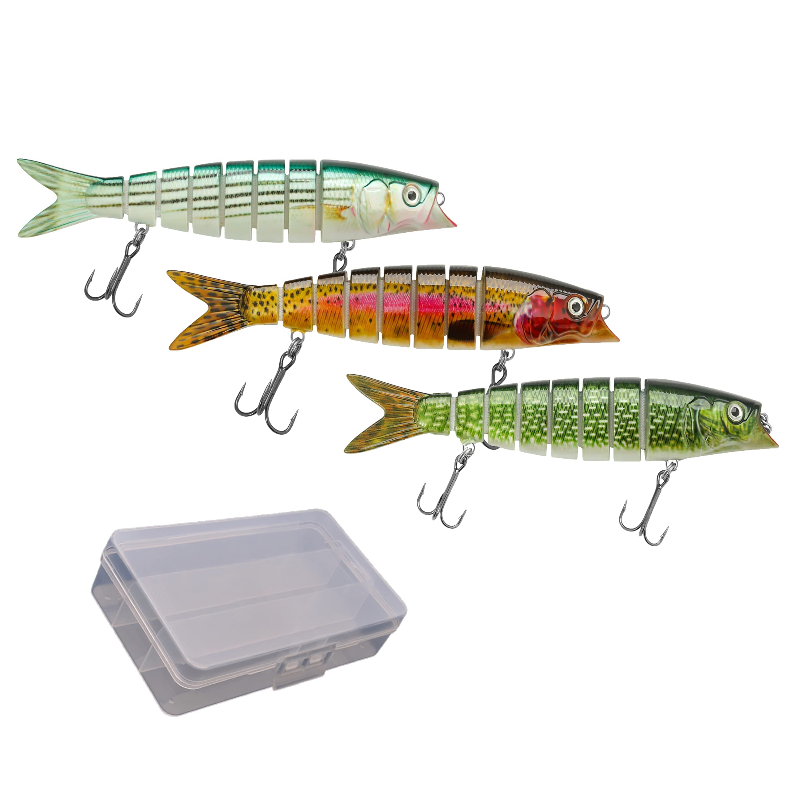**2024 Premium Multi-Jointed Swimbait Lures for Bass, Salmon & Trout - Slow Sinking Bionic Fishing Lures for Freshwater & Saltwater - Realistic Lifelike Design - Perfect Fishing Tackle & Gifts for Men - Ideal for Lake, River & Ocean Fishing**