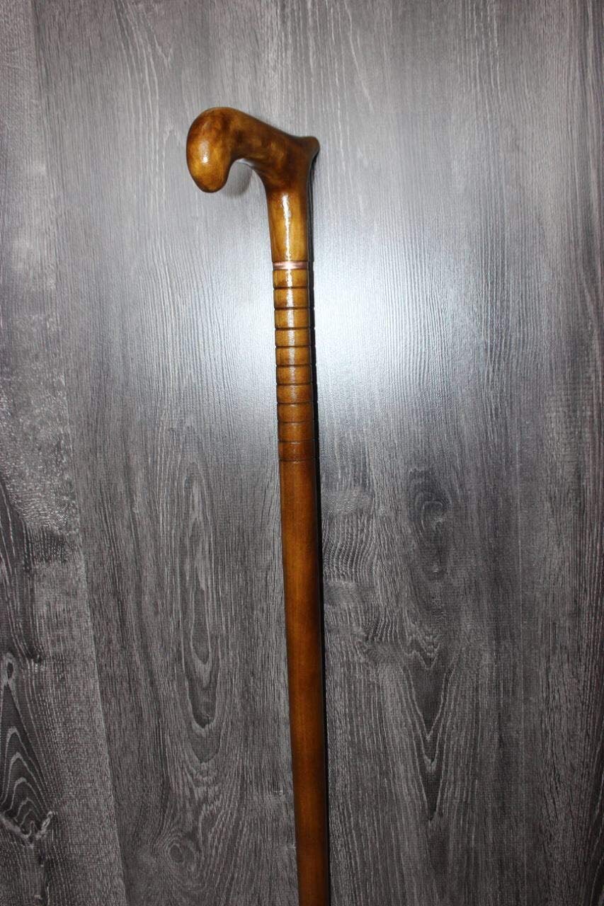 Handmade Elegant Cane - Premium Derby Wooden Walking Stick for Men & Women - Hand Carved Gift for Seniors, Travel & Fashion Accessory - Perfect for Hiking, Weddings & Daily Support