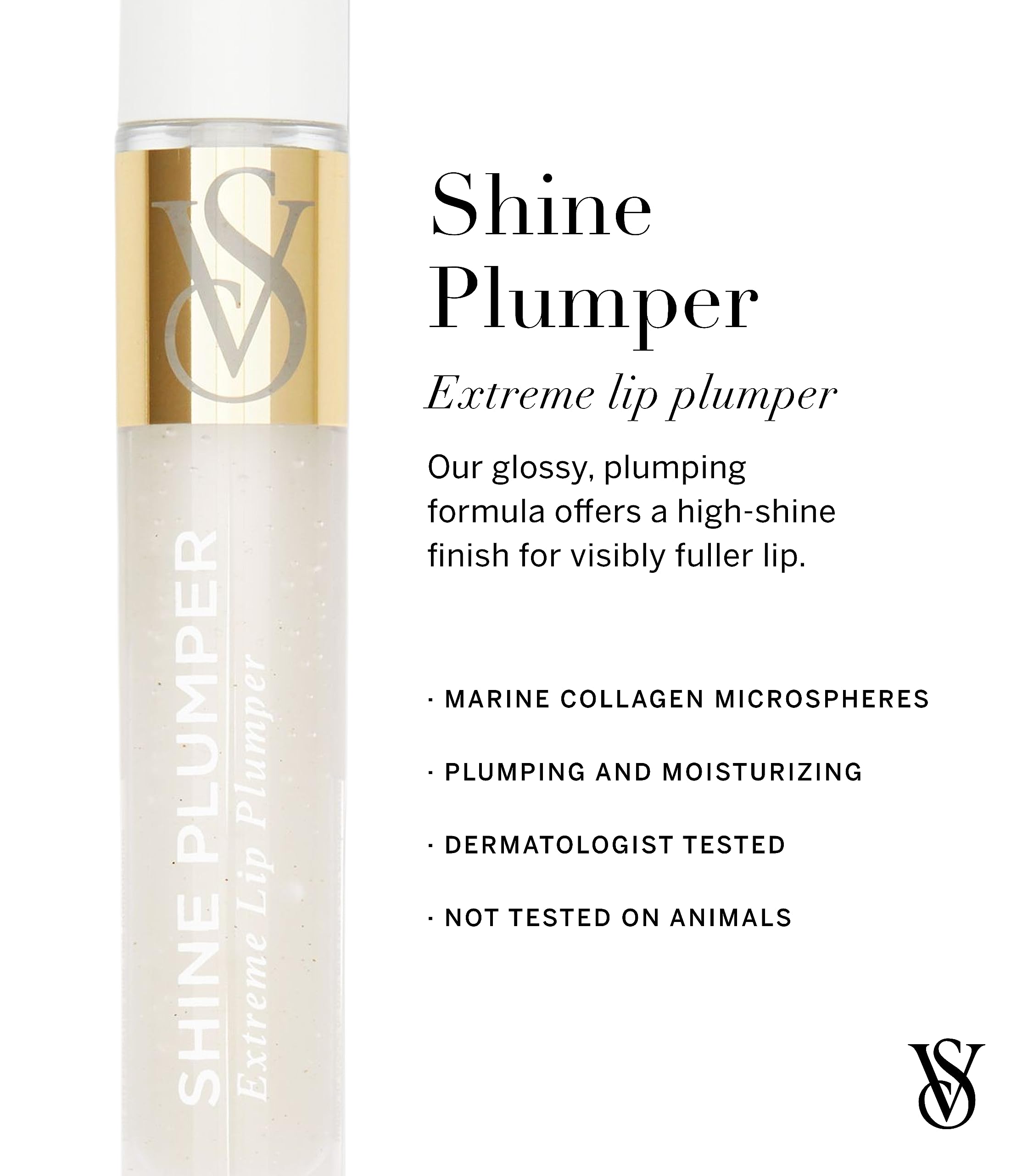 Victoria's Secret Shine Extreme Lip Plumper - Crystal Clear Plumping Gloss with Marine Collagen for Fuller Lips | Perfect for Date Night & Special Occasions