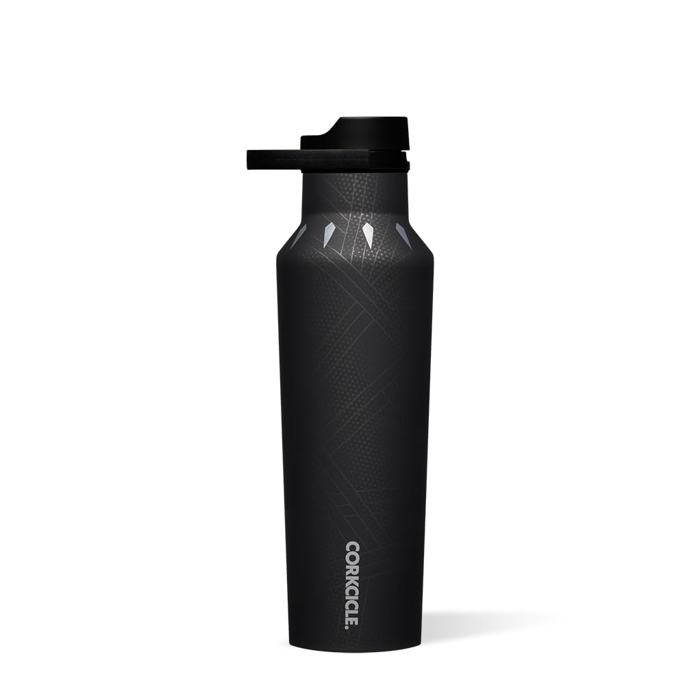**Corkcicle x Marvel Black Panther 20 oz Insulated Stainless Steel Tumbler – Reusable Water Bottle Keeps Drinks Cold 25 Hours & Hot 12 Hours – Leak-Proof Screw-On Lid, Fits Cup Holders – Perfect for Gym, Travel & Outdoor Adventures**
