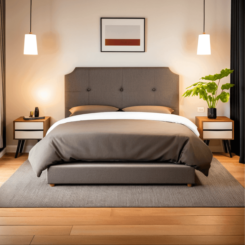 Waterproof Belgium Fabric Bed Frame - Queen Size, Sturdy & Durable for Bedroom, Guest Room & Dorm - Easy Assembly & Modern Design
