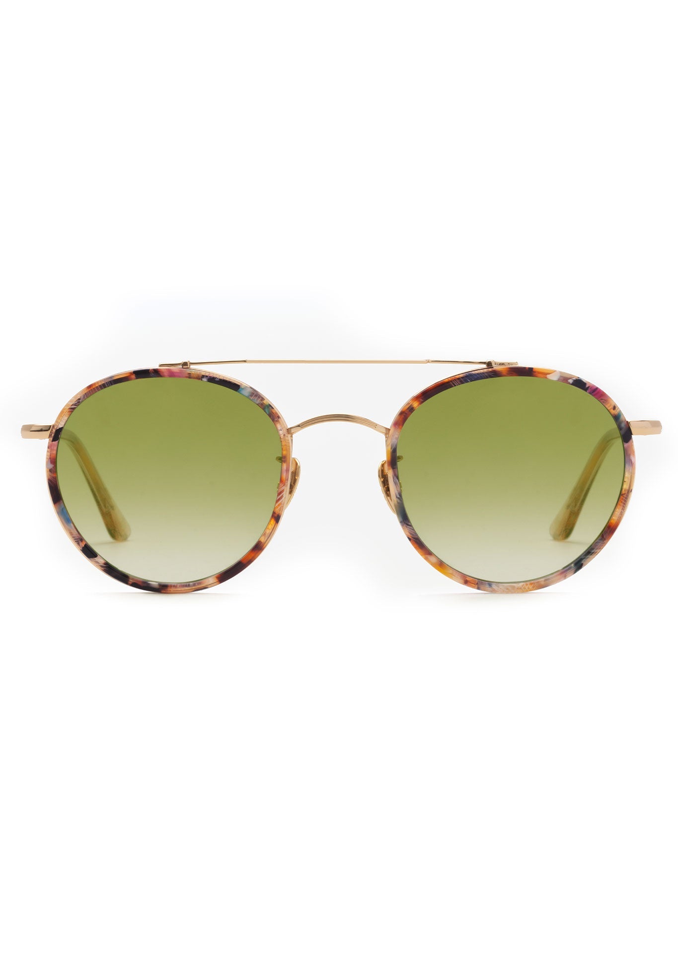 18K Titanium Gold Plated Eyeglass Frames with Capri Blue Lenses & Petal Pink Tint - Custom Vanity Tint for Women - Perfect for Reading, Driving & Fashion Accessories