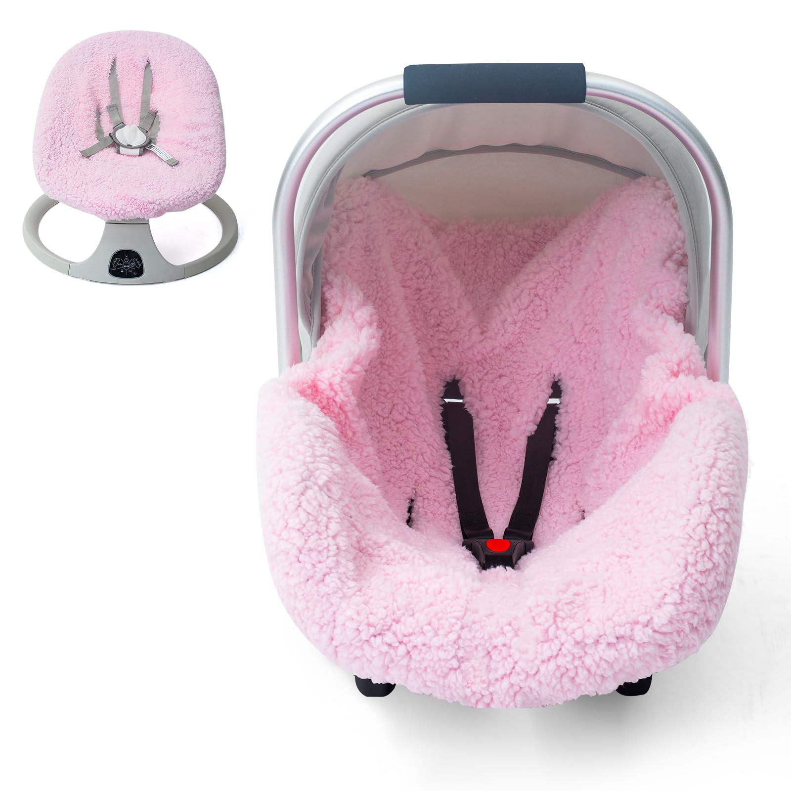 Warm Winter Baby Car Seat Cover - Soft Plush Fleece Liner for Infant Car Seats & Carriers | Cold Weather Protection & Newborn Shower Gift | Perfect for Snowy Days & Winter Travel