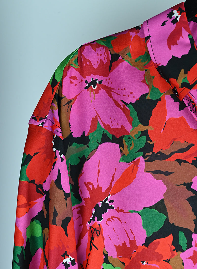 Balenciaga Floral Pink Shirt Size 44 - Stylish & Trendy for Casual Outings & Parties