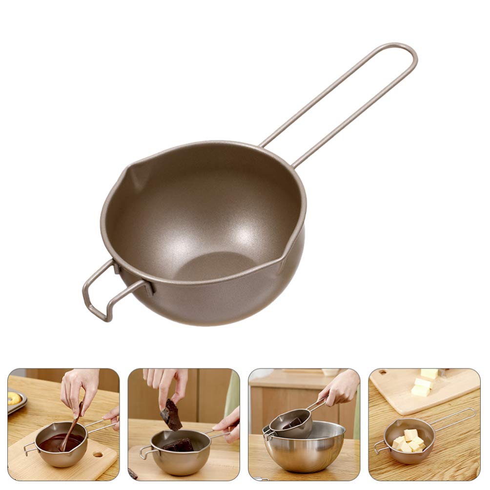 Cabilock 1-Piece Stainless Steel Chocolate Melting Pot - Double Boiler for Butter, Fondue & Milk - Mini Candle Heating Utensil for Candy Making, Baking & Coffee (Turkey Carbon Steel, One-Piece Baby Safe Design) - Perfect for Home Kitchens, Bakeries & DIY Dessert Parties