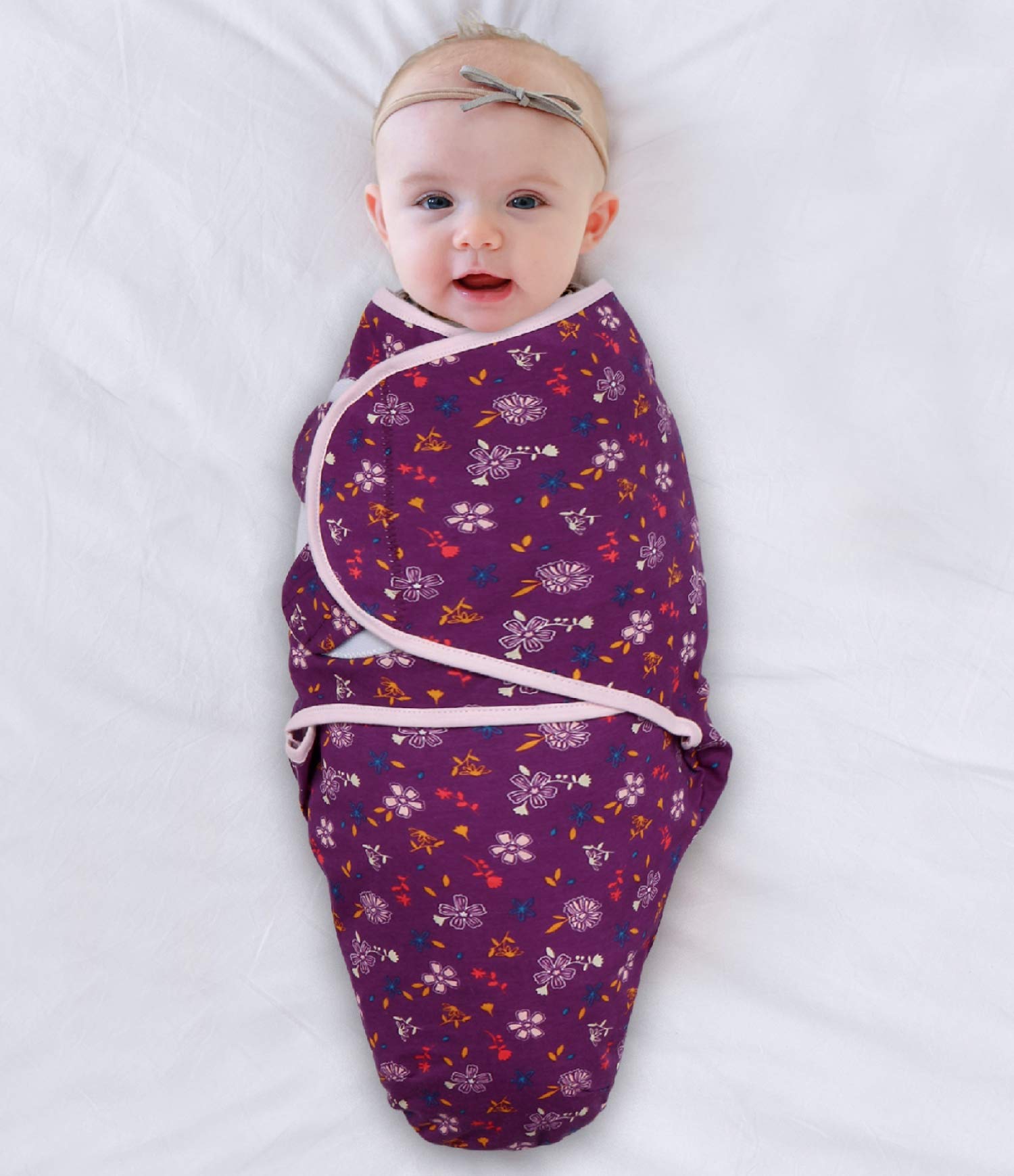 Peanutshell Baby Swaddle Blankets - 3 Pack Cheetah & Ditsy Floral Wrap Set for Newborns & Infants (Small/Medium) - Perfect for Nursery, Baby Showers & Hospital Visits