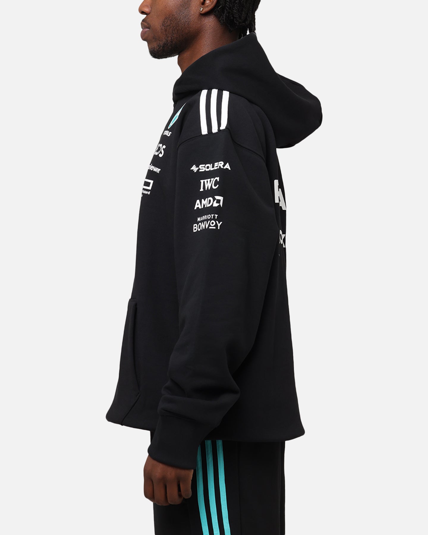 Adidas x Mercedes AMG PETRONAS F1 2025 Team Hoodie - Black & White Pullover for Men & Women - Perfect for Racing Fans, Streetwear & Casual Outfits