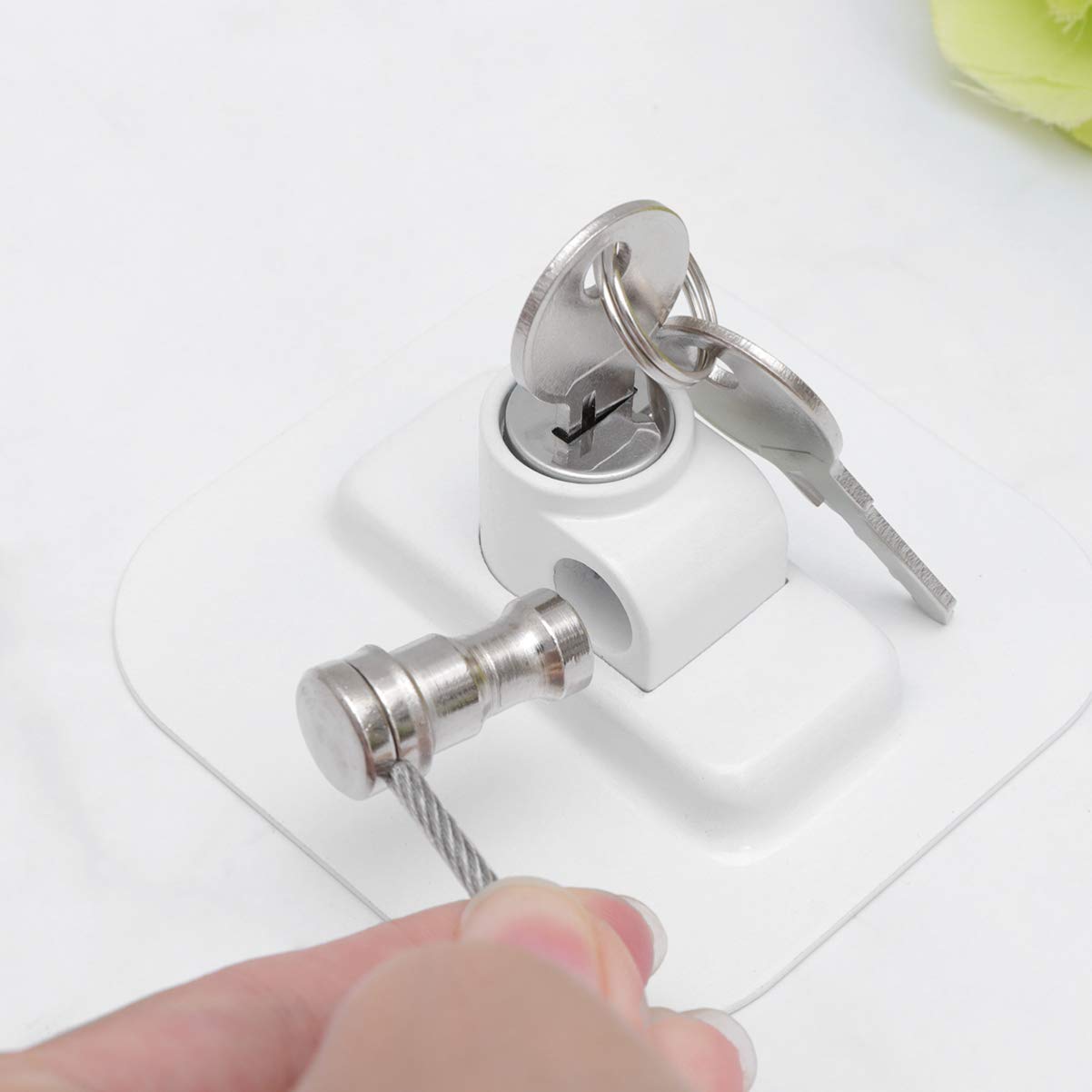 DOITOOL Child Safety Fridge Lock - 1pc White Window Lock for Kids & Adults - Secure Mini Fridge & Refrigerator Doors
