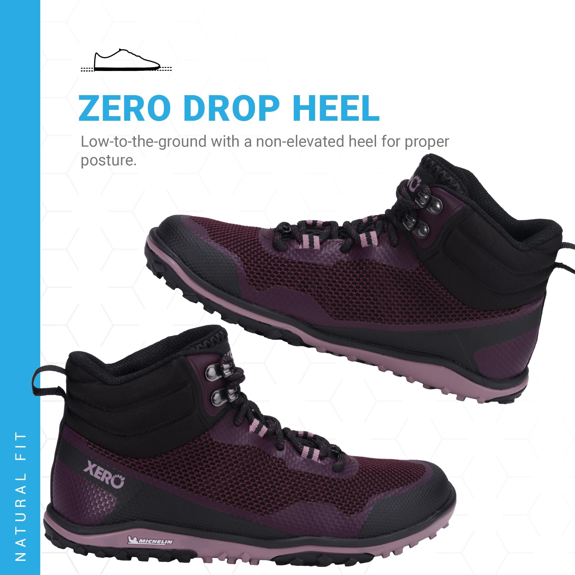 Xero Shoes Scrambler Mid Women's Barefoot Hiking Boots - Zero Drop Trail Shoes with Wide Toe Box | Minimalist Design for Outdoor Adventures, Trail Running & Backpacking