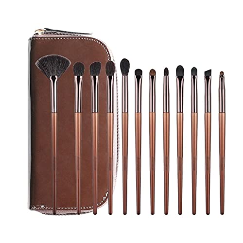 Premium 12-Piece Makeup Brush Set - Foundation, Blending, Blush, Concealer, Eyeshadow & Eyeliner Brushes with Travel Pouch - Perfect for Professional Makeup Artists & Travel Beauty Essentials
