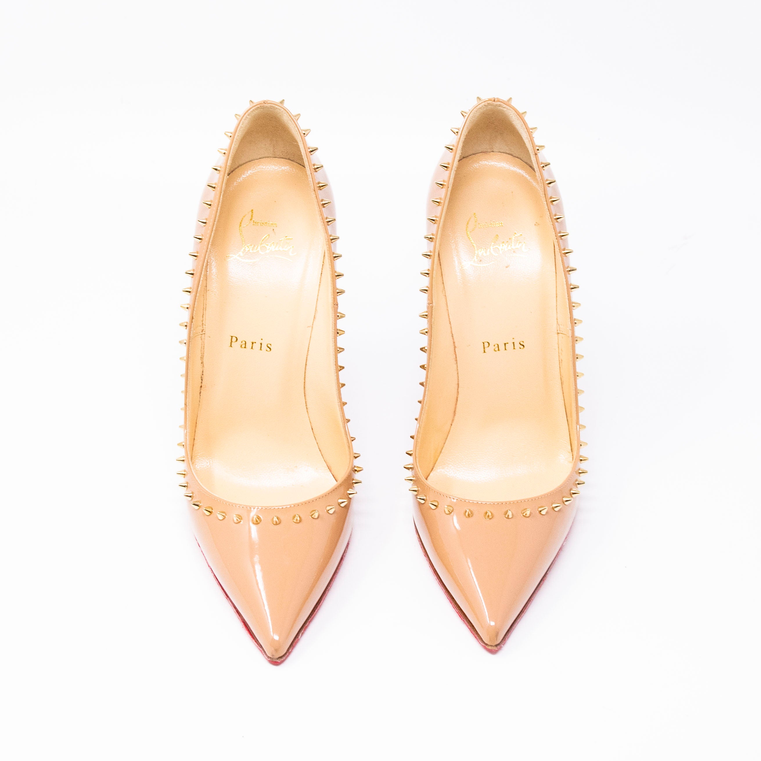 Christian Louboutin Beige Anjalina Pumps Women's Size 37 - Luxury High Heels for Weddings, Parties & Special Occasions
