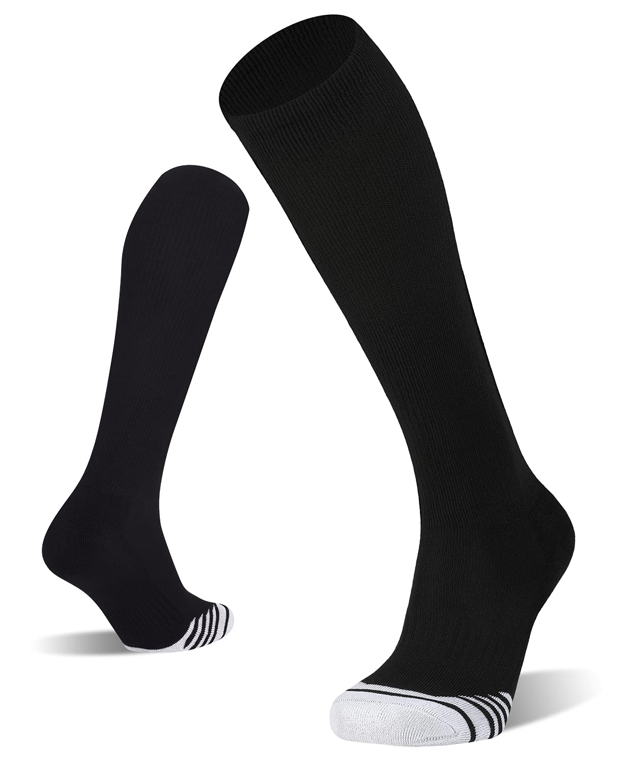 FITRELL 2/3 Pack Baseball Soccer Softball Socks for Kids Youth Men & Women - Over-the-Calf Knee High Athletic Socks (Multiple Colors) - Perfect for Sports, Training & Casual Wear