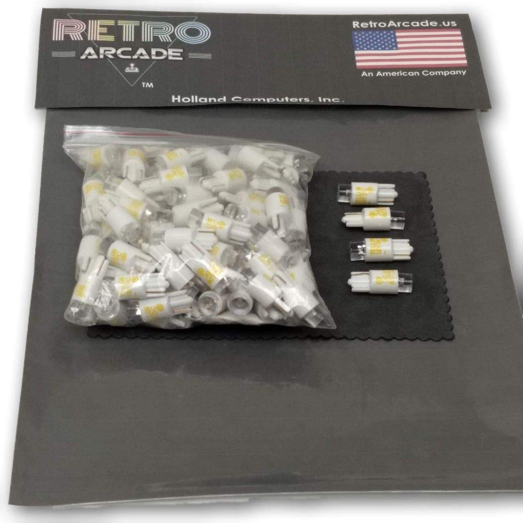 100pcs Yellow 12V DC LED Lamps for Arcade Game Push Buttons - Perfect for Arcade Machine, DIY Gaming Console & Retro Cabinet Lighting Upgrade