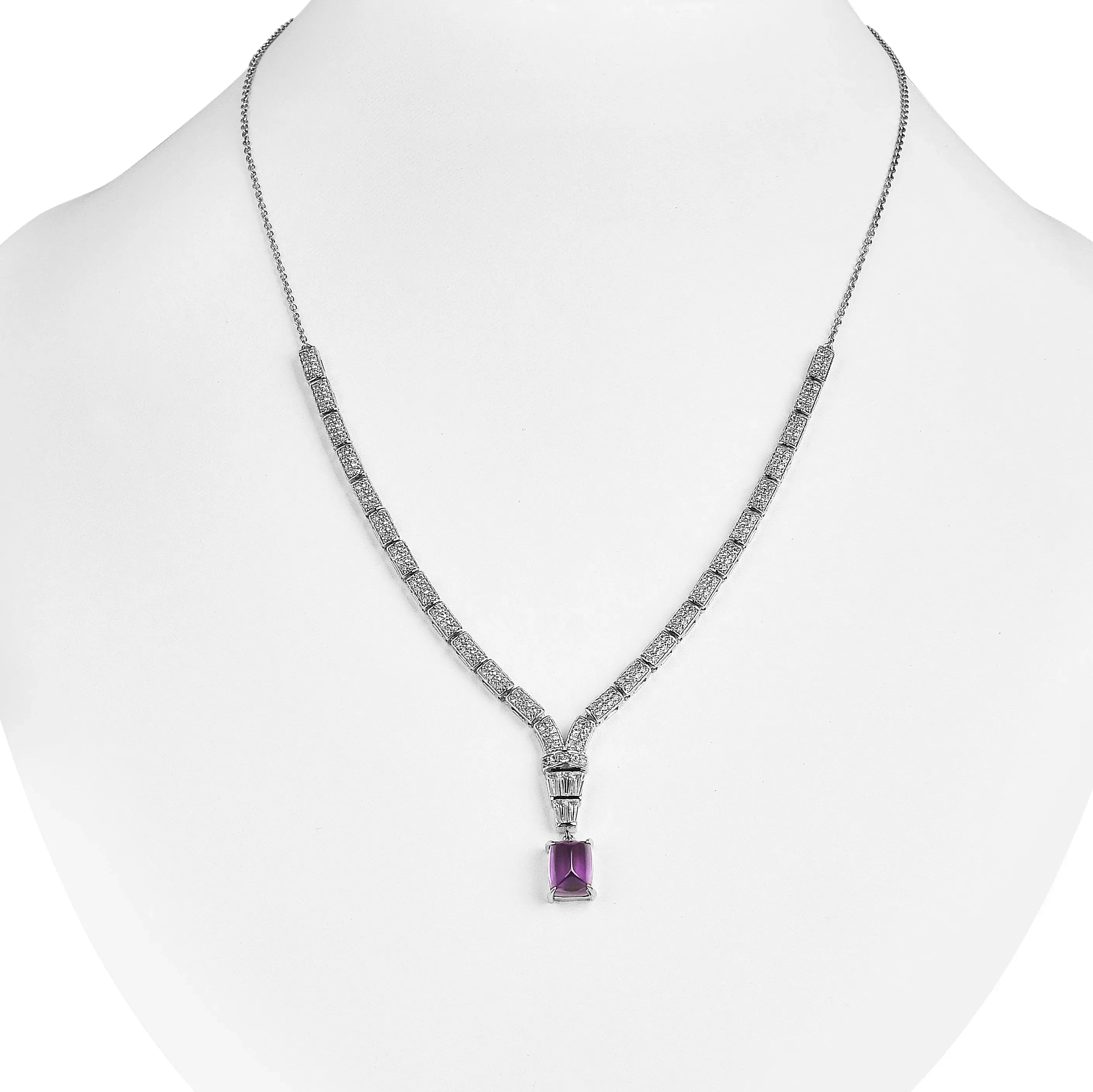 Elegant Natural Amethyst Art Deco Necklace | Vintage Purple Gemstone Jewelry for Women | Perfect for Evening Parties & Special Occasions