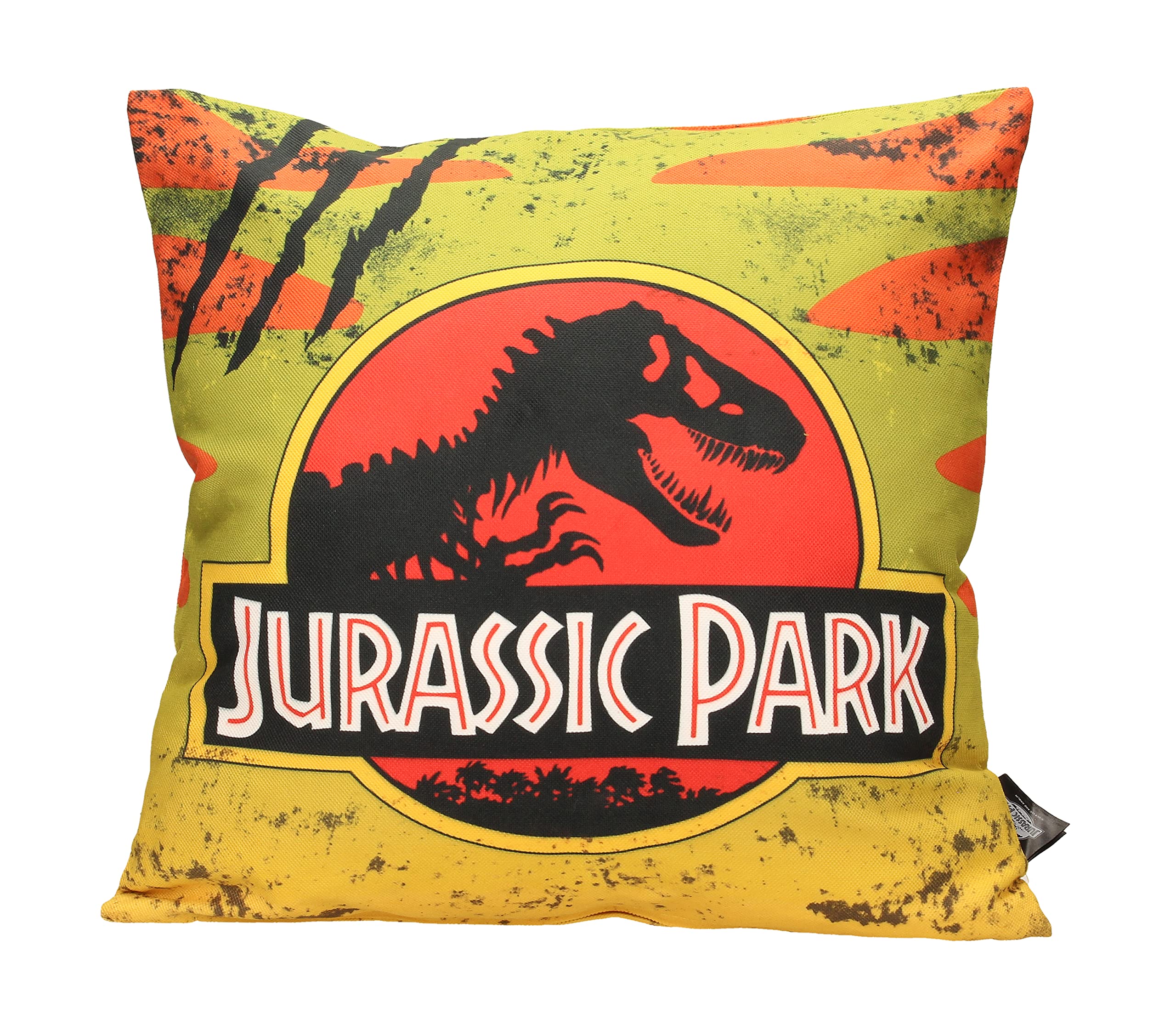 SD TOYS Jurassic Park Logo Throw Pillow - Soft & Comfortable Cushion for Home Decor, Movie Themed Gift for Fans, Living Room, Bedroom, or Office Use